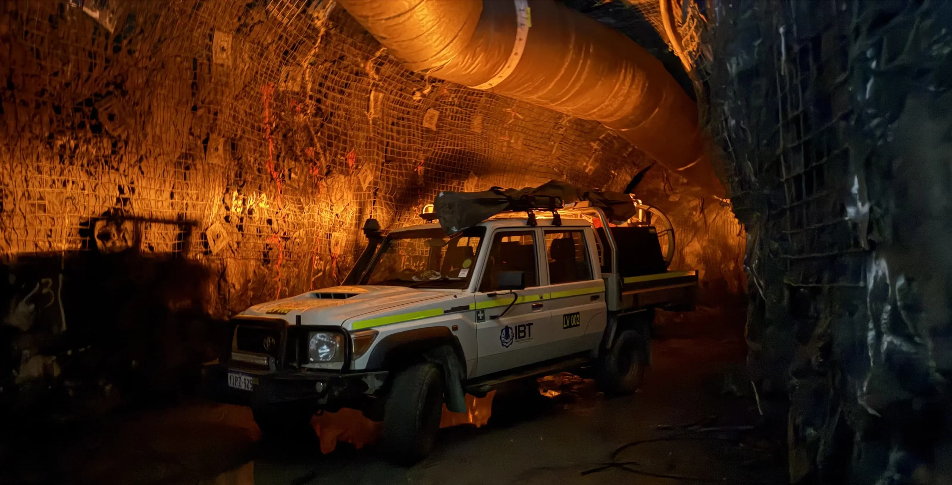 IBT survey vehicle in an underground drive